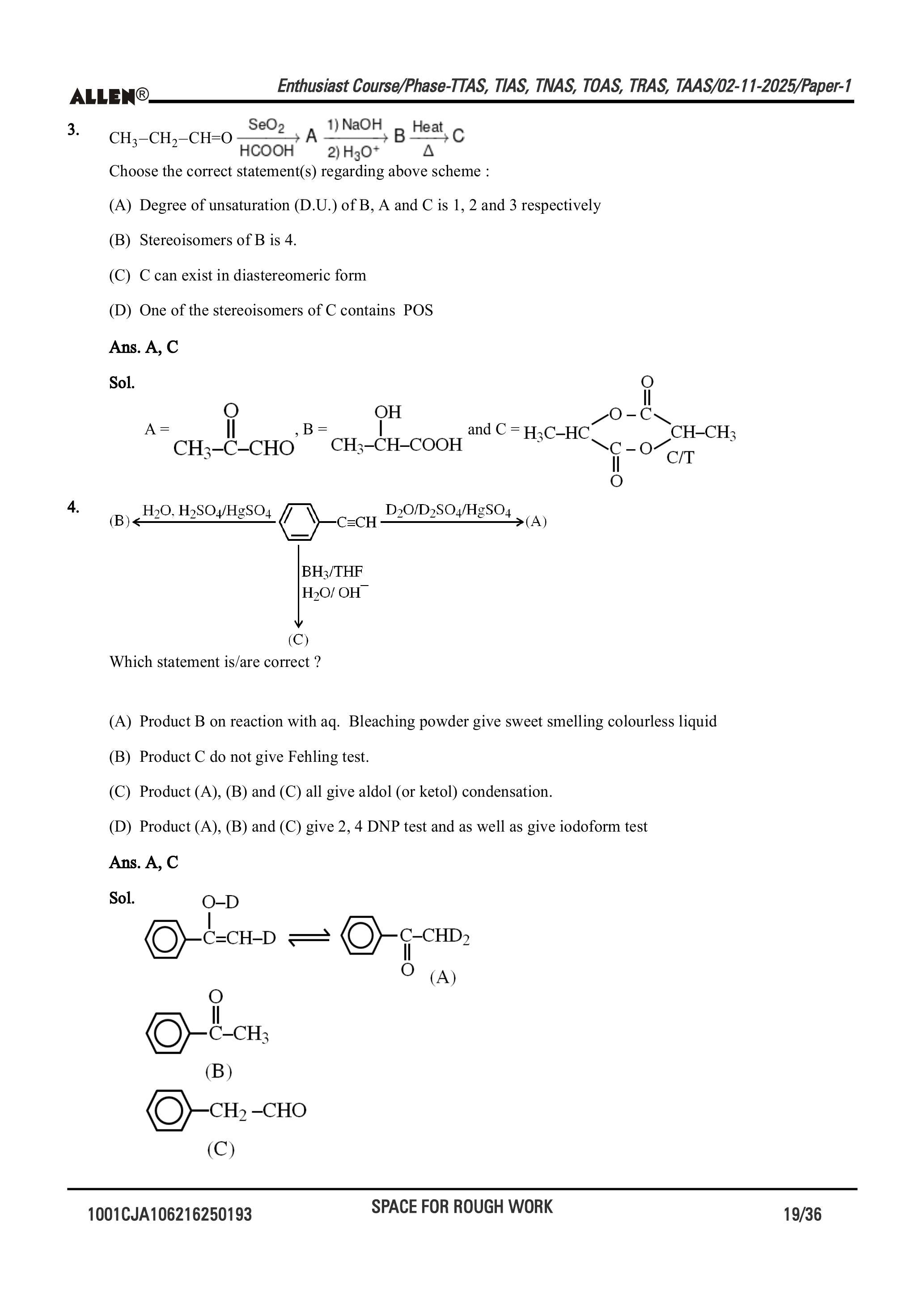 Question diagram: Which statement is/are correct?
