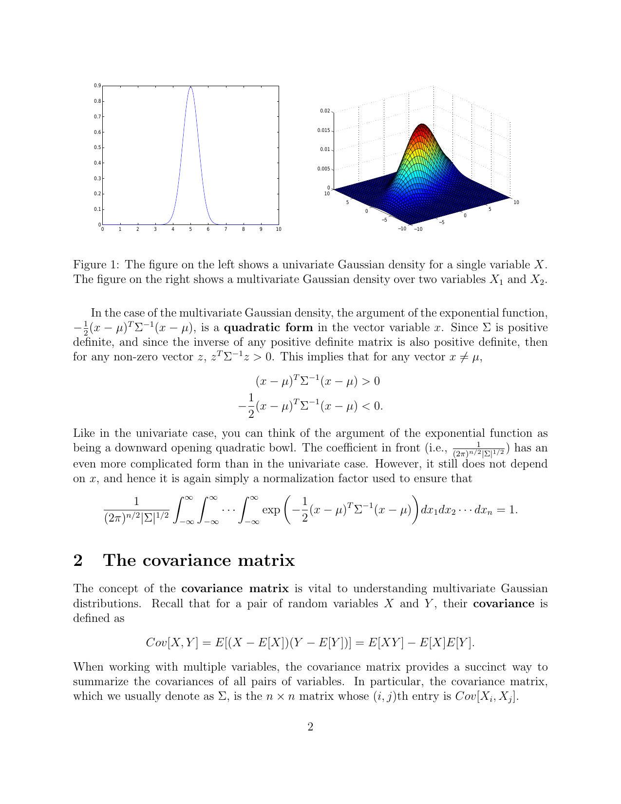 Spectra - Introduction to the Multivariate Gaussian Distribution
