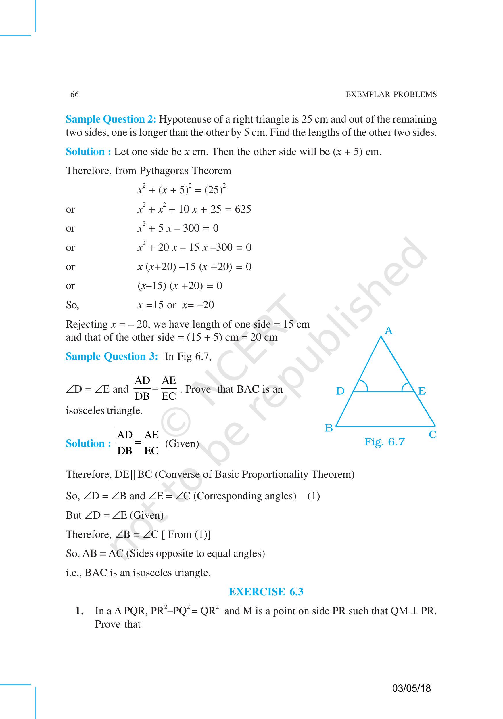 Flexi answers - In Fig 6.7, @$\begin{align*}\angle \mathrm{D}=\angle ...