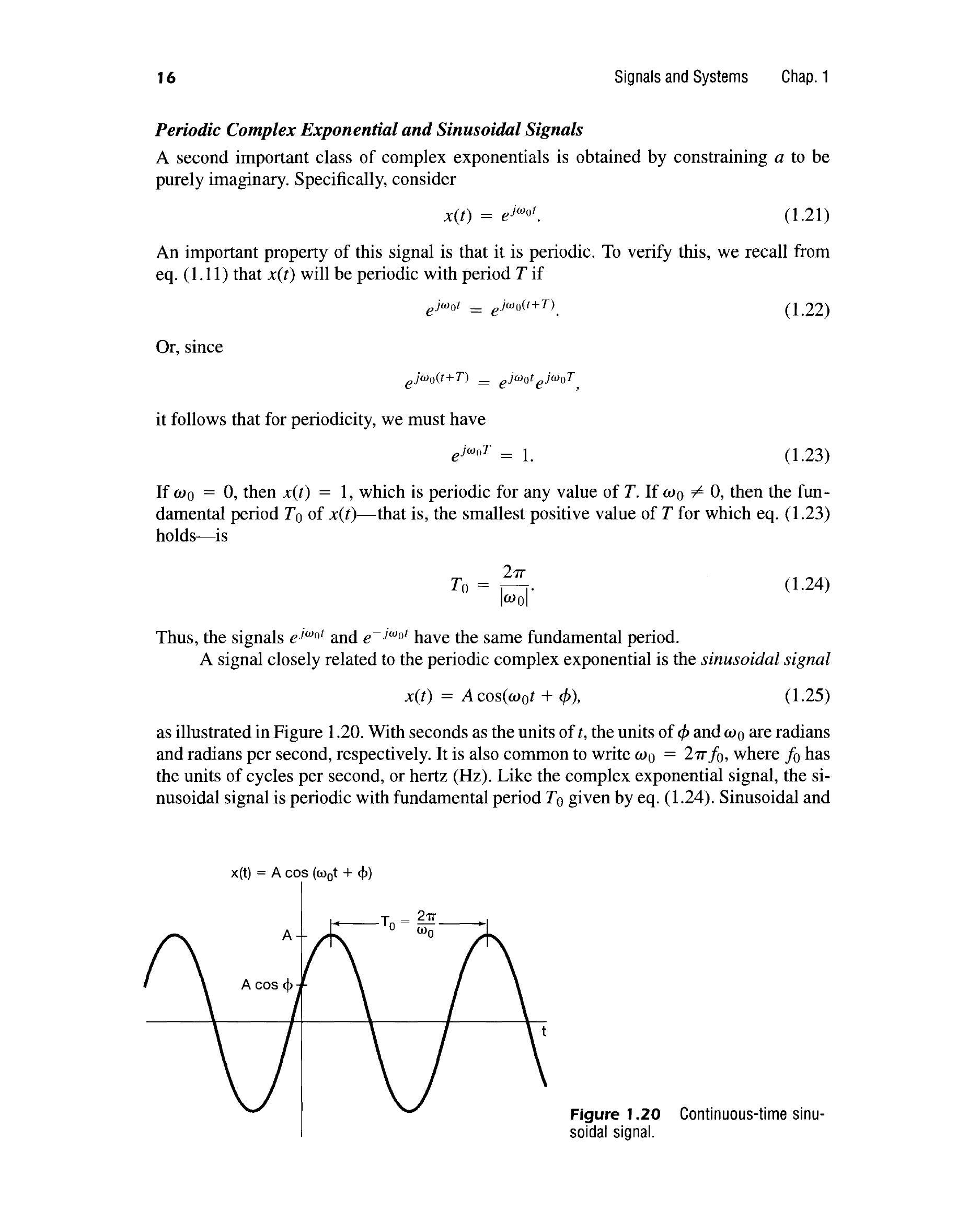 Continuous-time sinusoidal signal