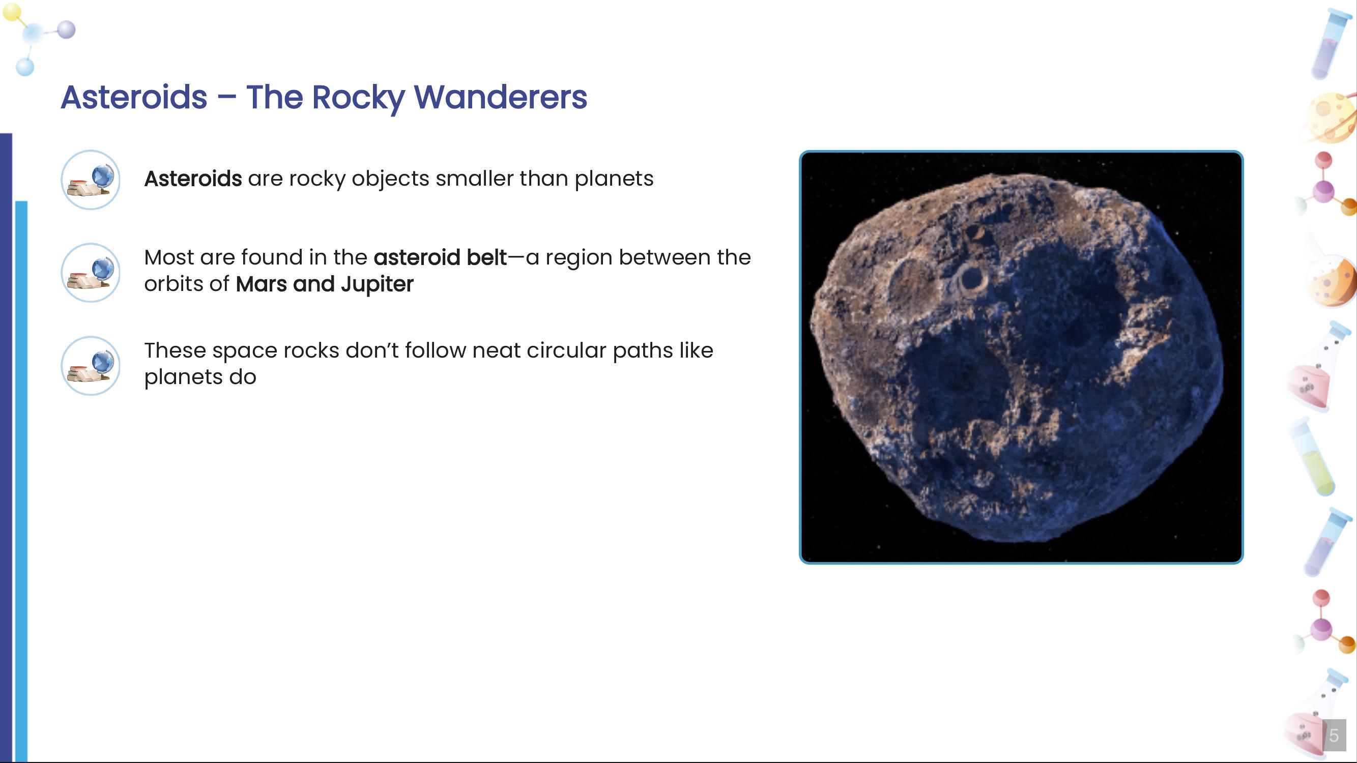 Illustration of asteroids in the Asteroid Belt