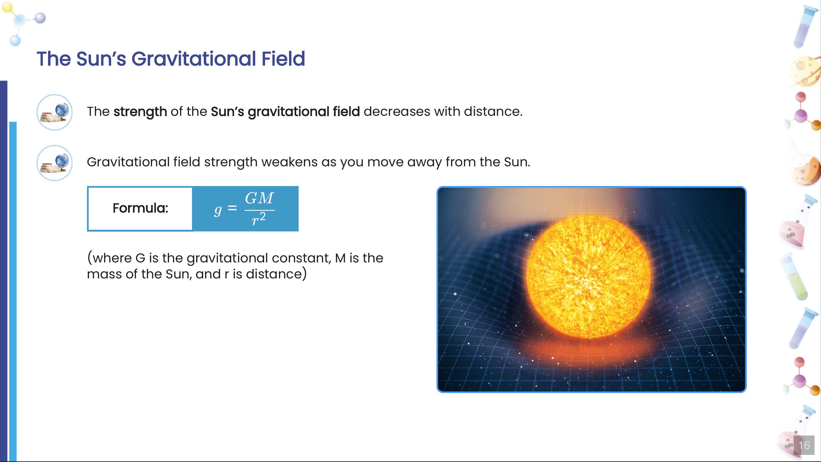 Illustration: Sun bending space-time into a deep well
