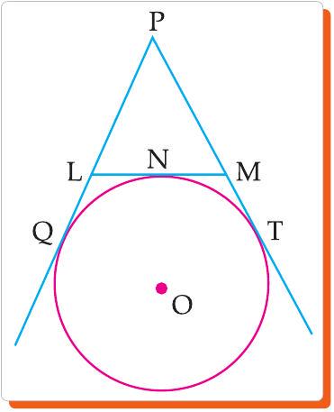 Triangle PLM with circle inscribed, PQ tangent