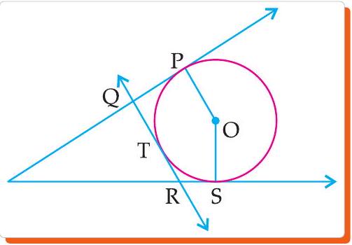 Circle with tangents at P, T and S