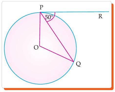 Circle with chord PQ and tangent PR