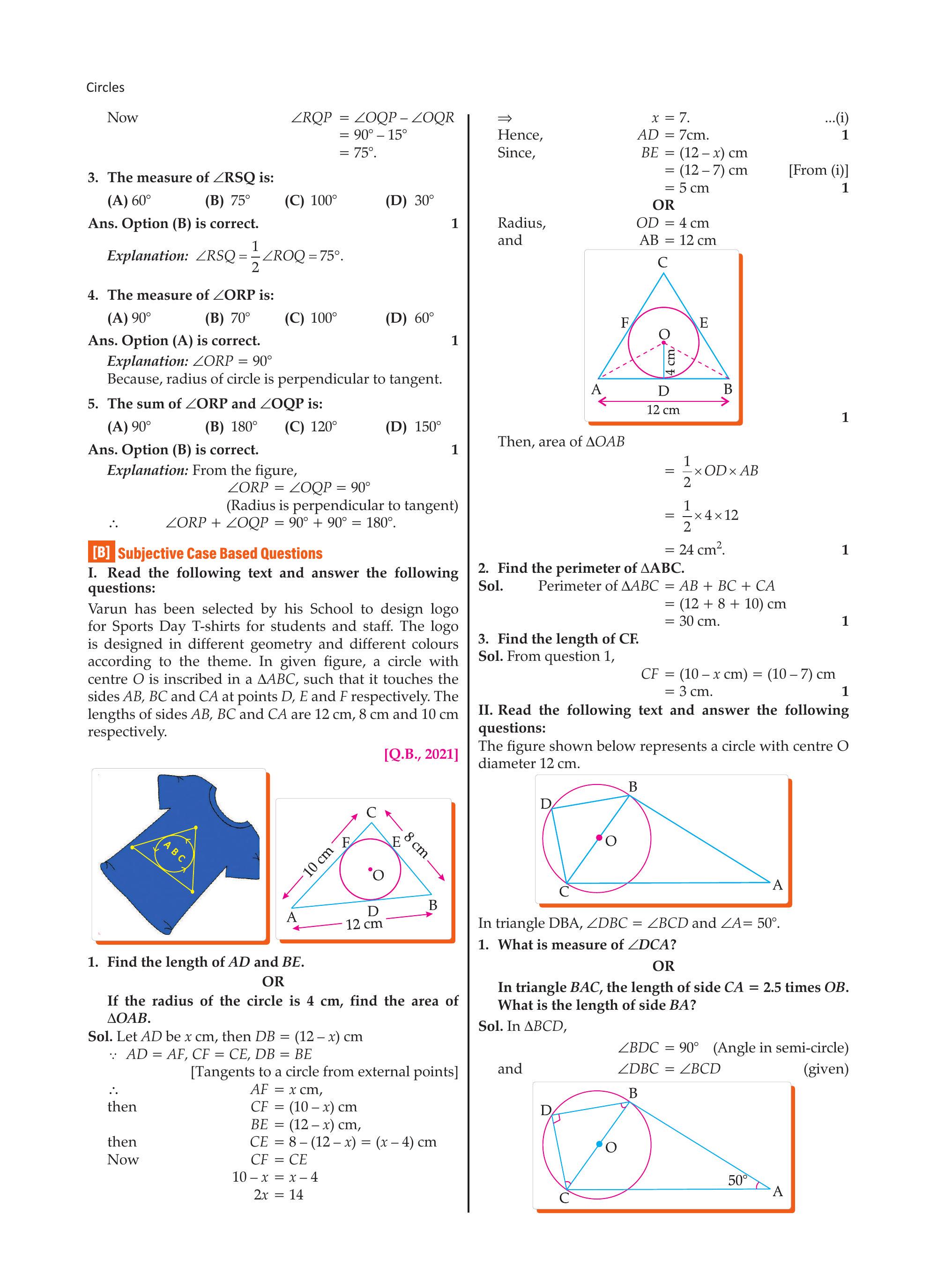 Circle inscribed in triangle ABC