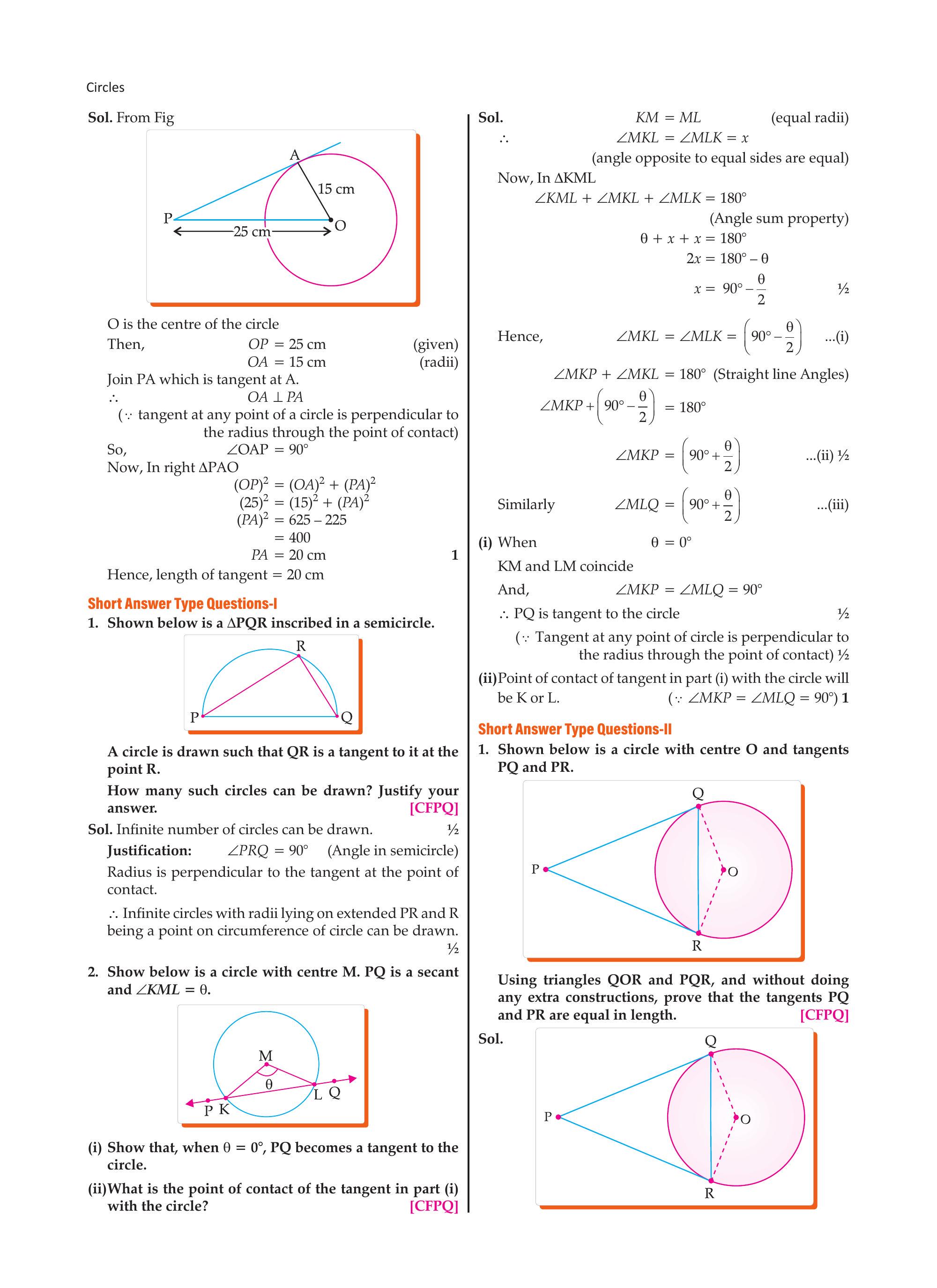 Triangle PQR inscribed in semicircle