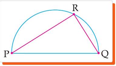 Triangle PQR inscribed in semicircle