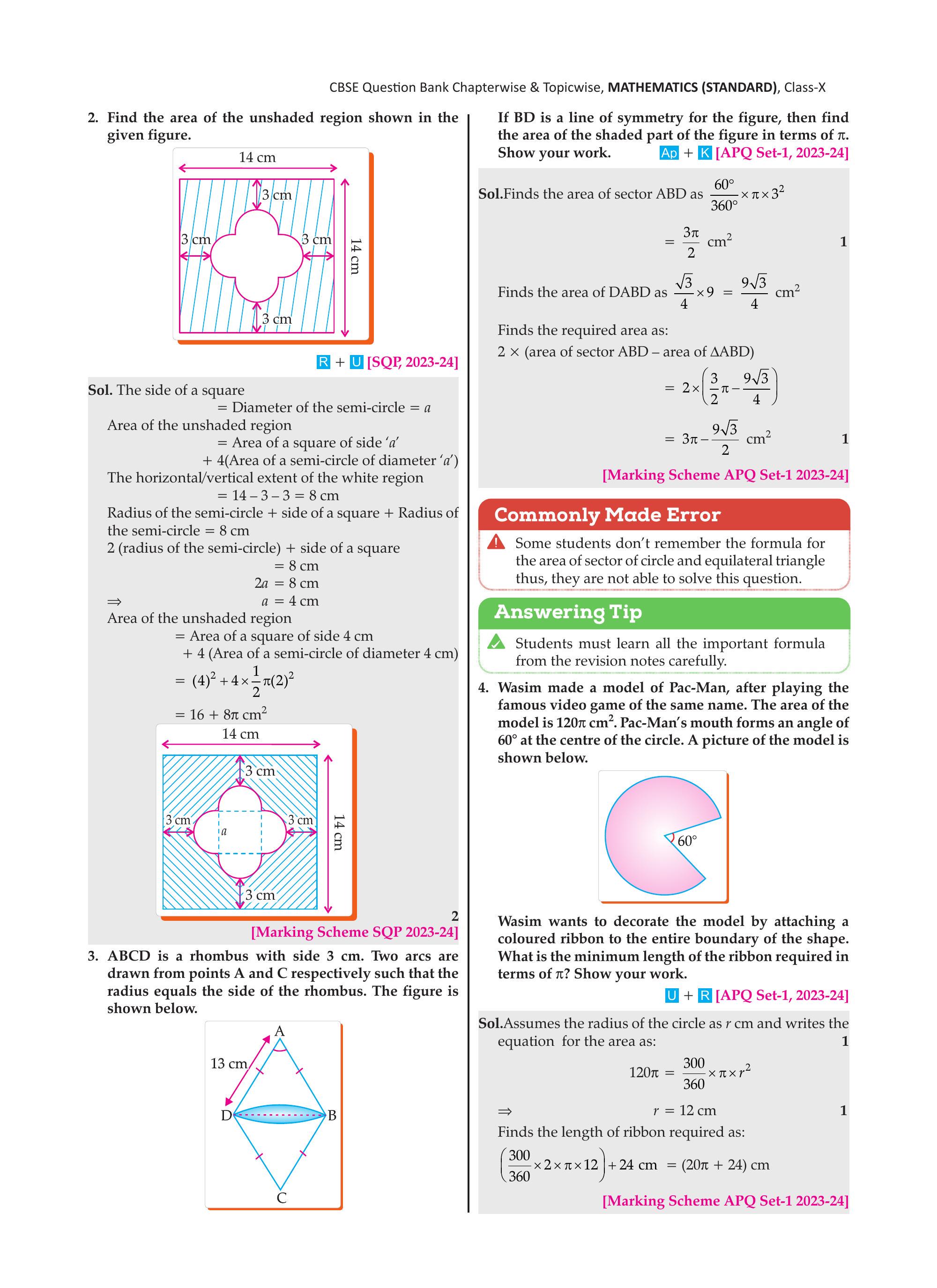 Unshaded region figure