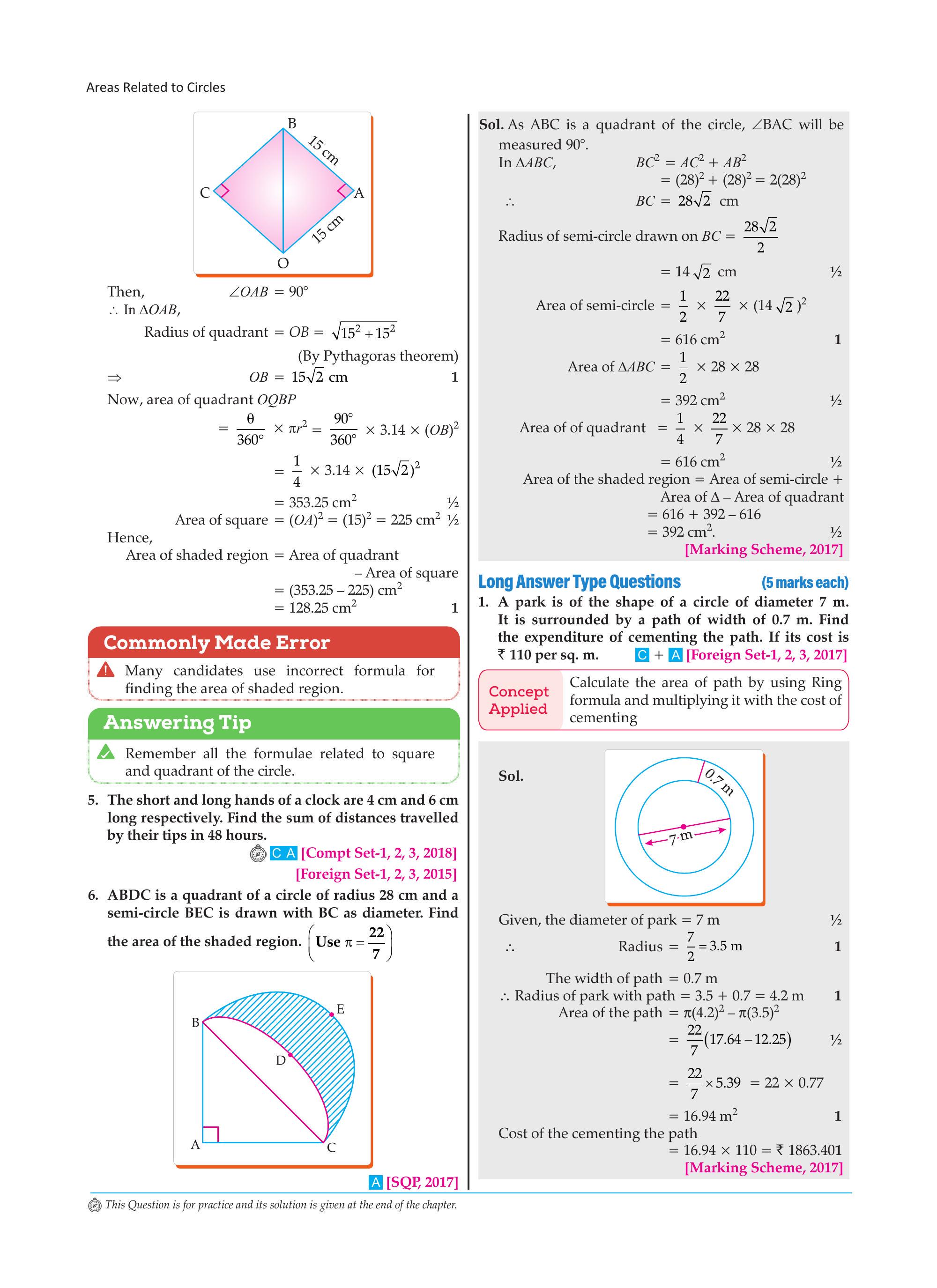 Quadrant with semi-circle