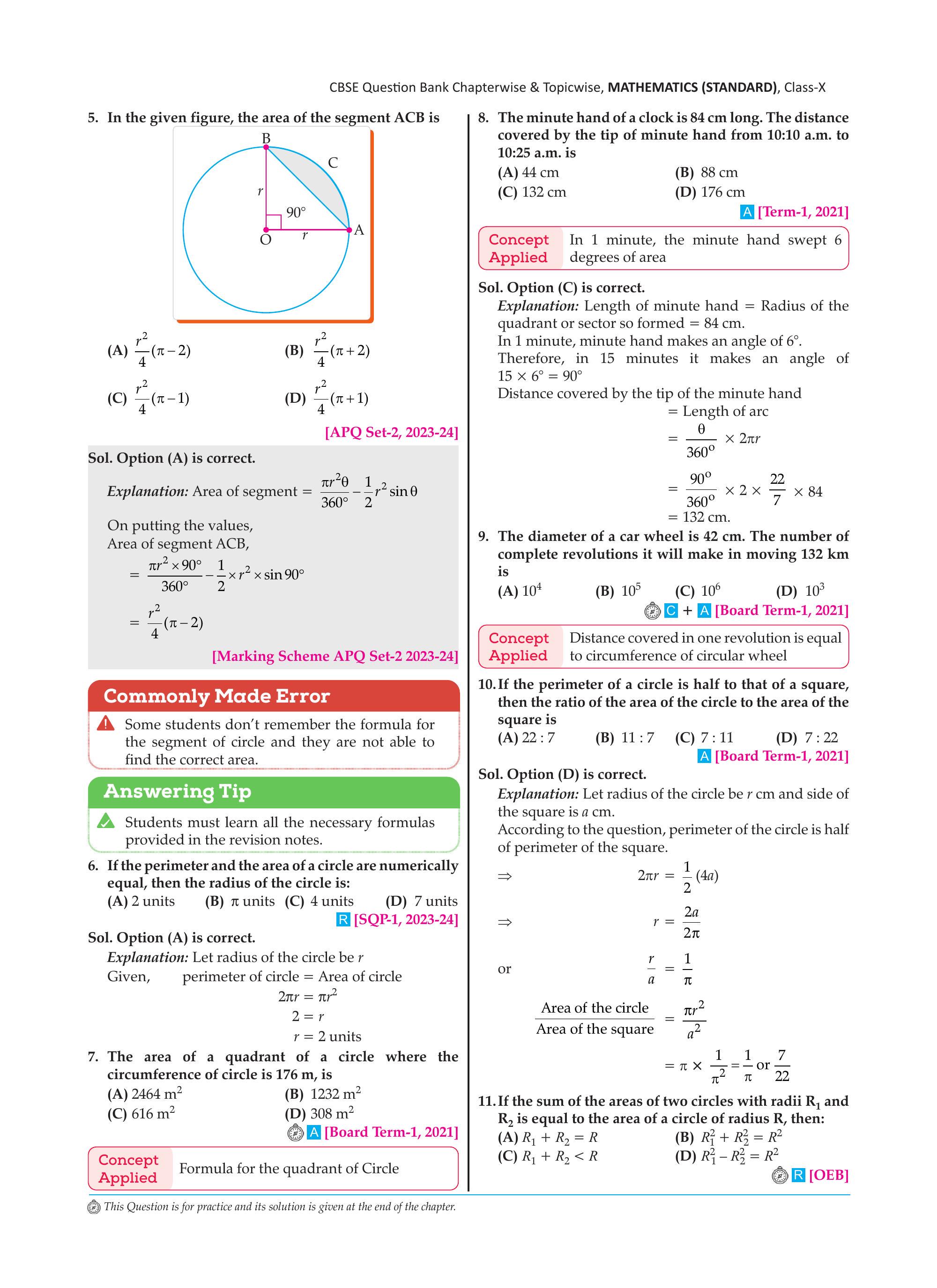 Segment ACB in circle