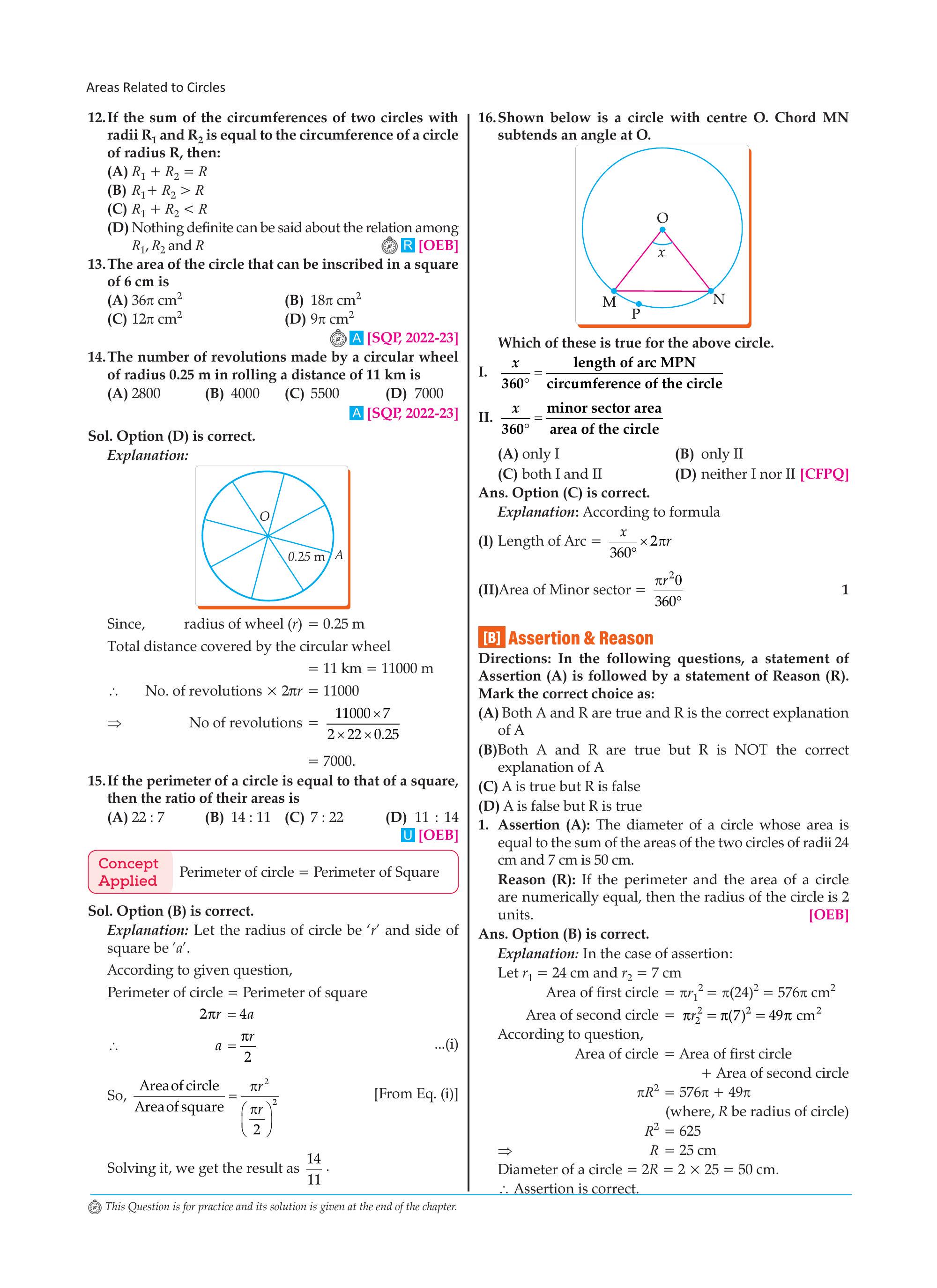 Circle with chord MN