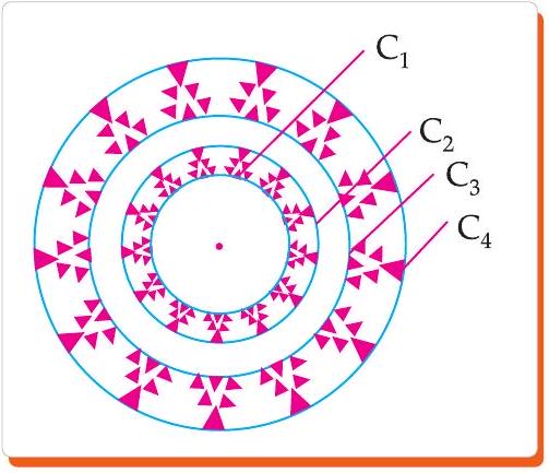 Rangoli design with concentric circles