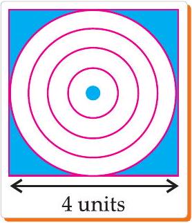 Square dart board with circular ring