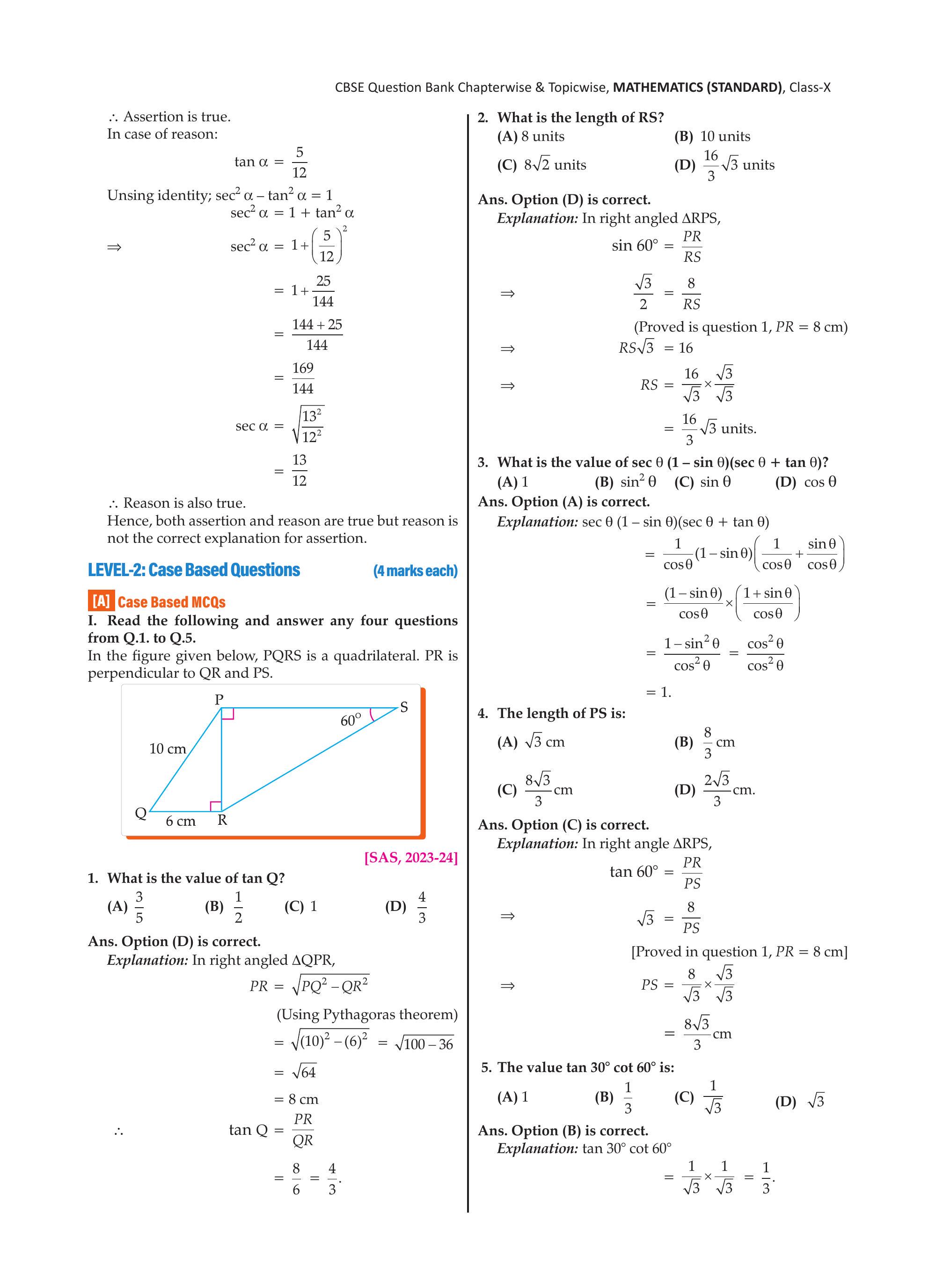 PQRS Quadrilateral figure