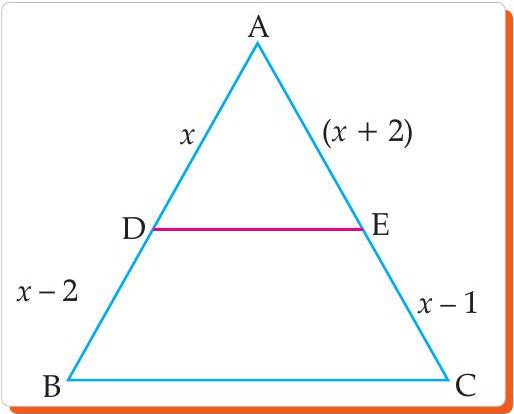 Triangle ABC with DE parallel to BC