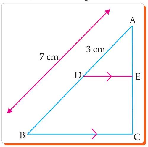 Triangle ABC with DE parallel to BC