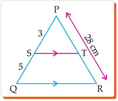 Triangle PQR with ST parallel to QR