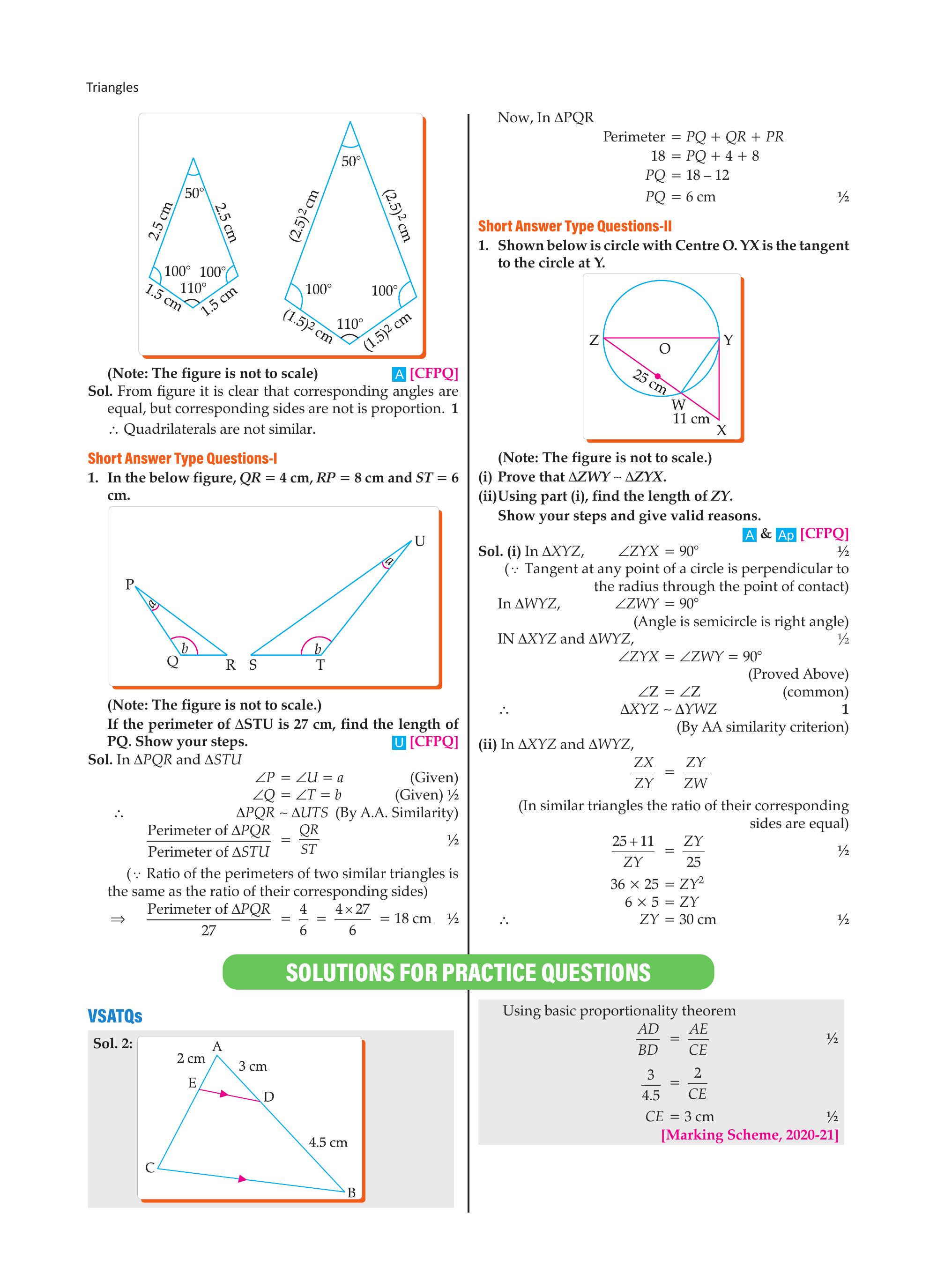Circle with tangent YX at point Y