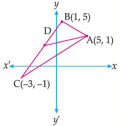 Triangle ABC with median AD