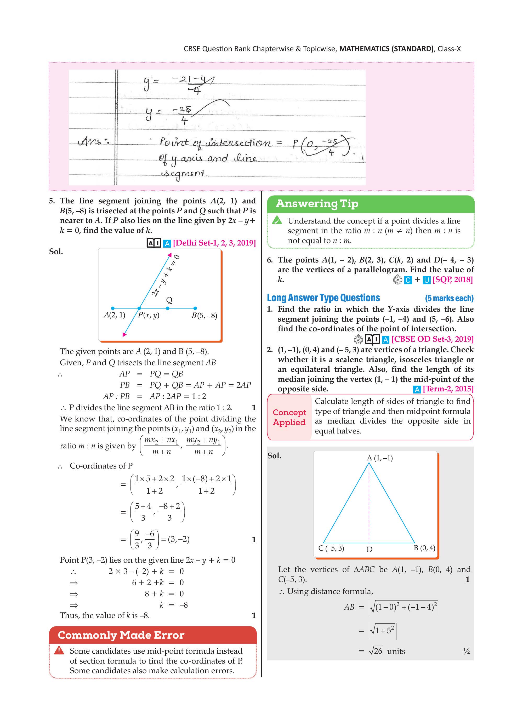 Trisection of line segment AB