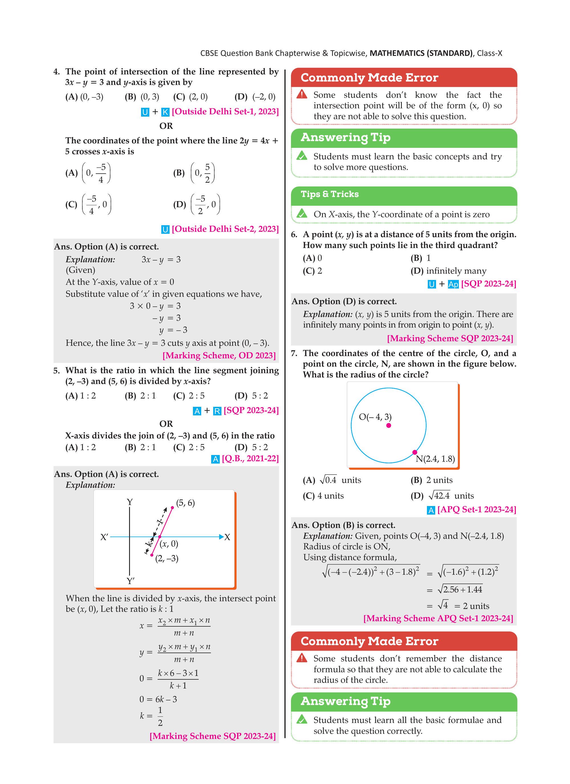 Section formula diagram