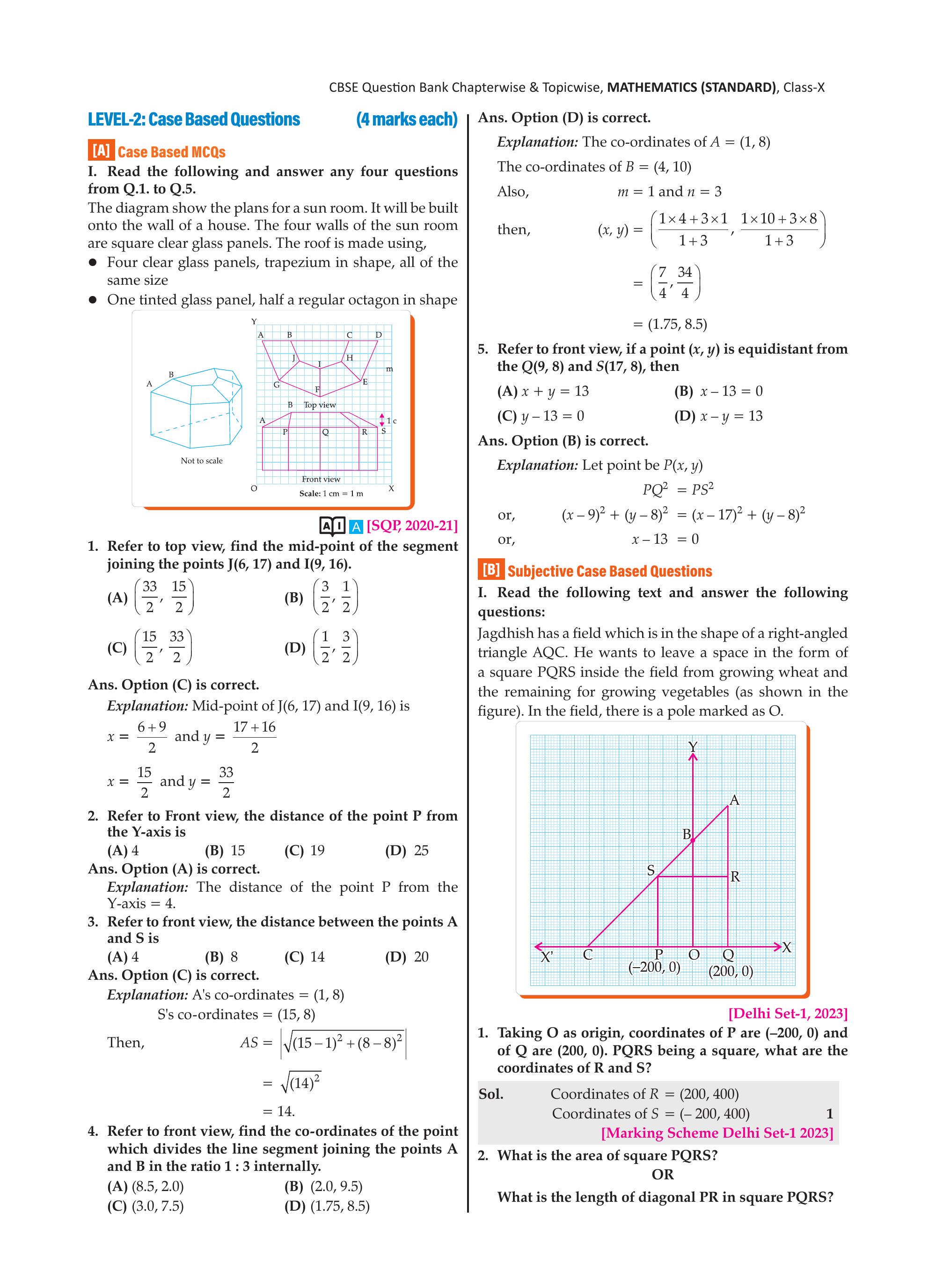 Sun room diagram — top view and front view