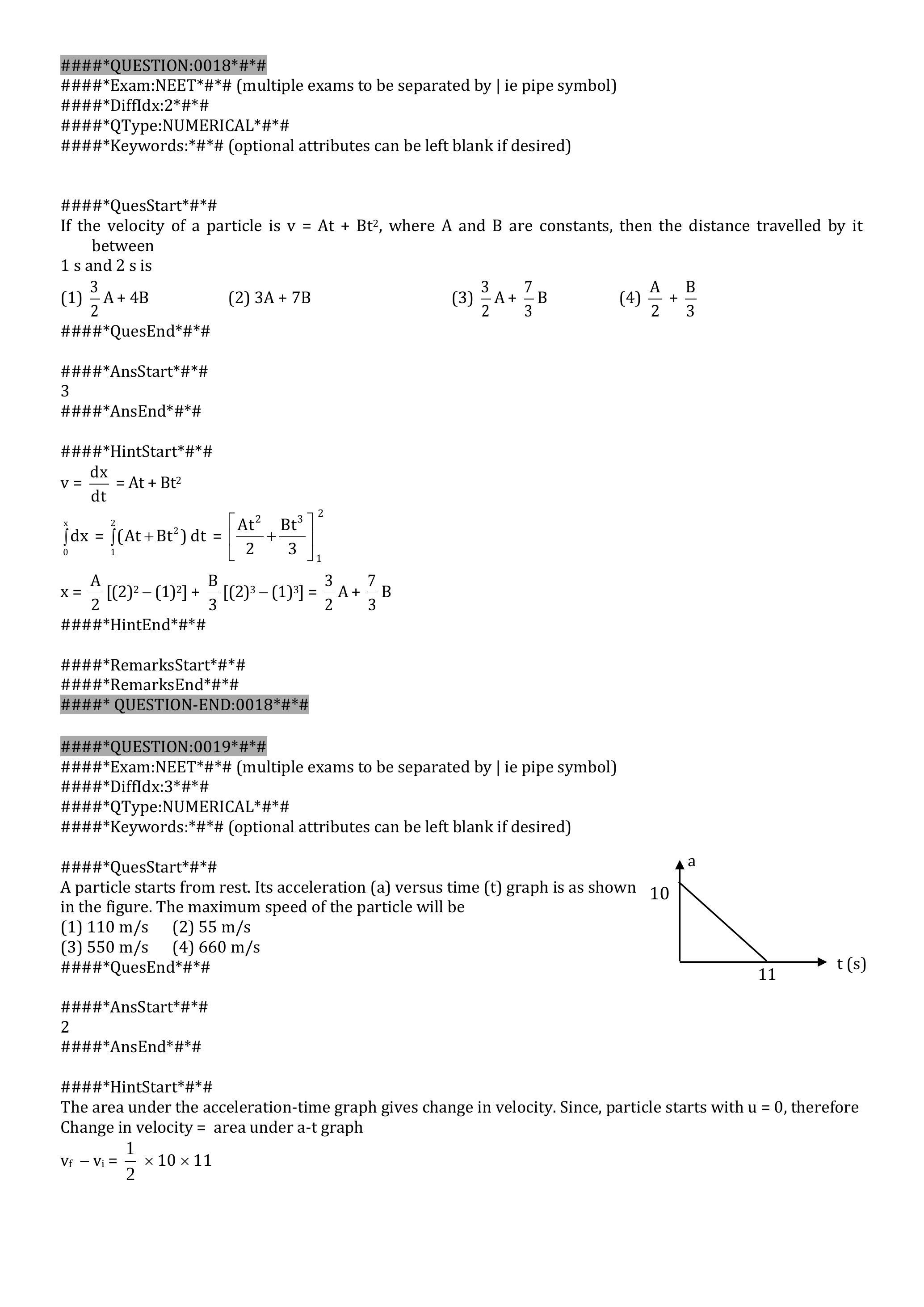 Acceleration-time graph