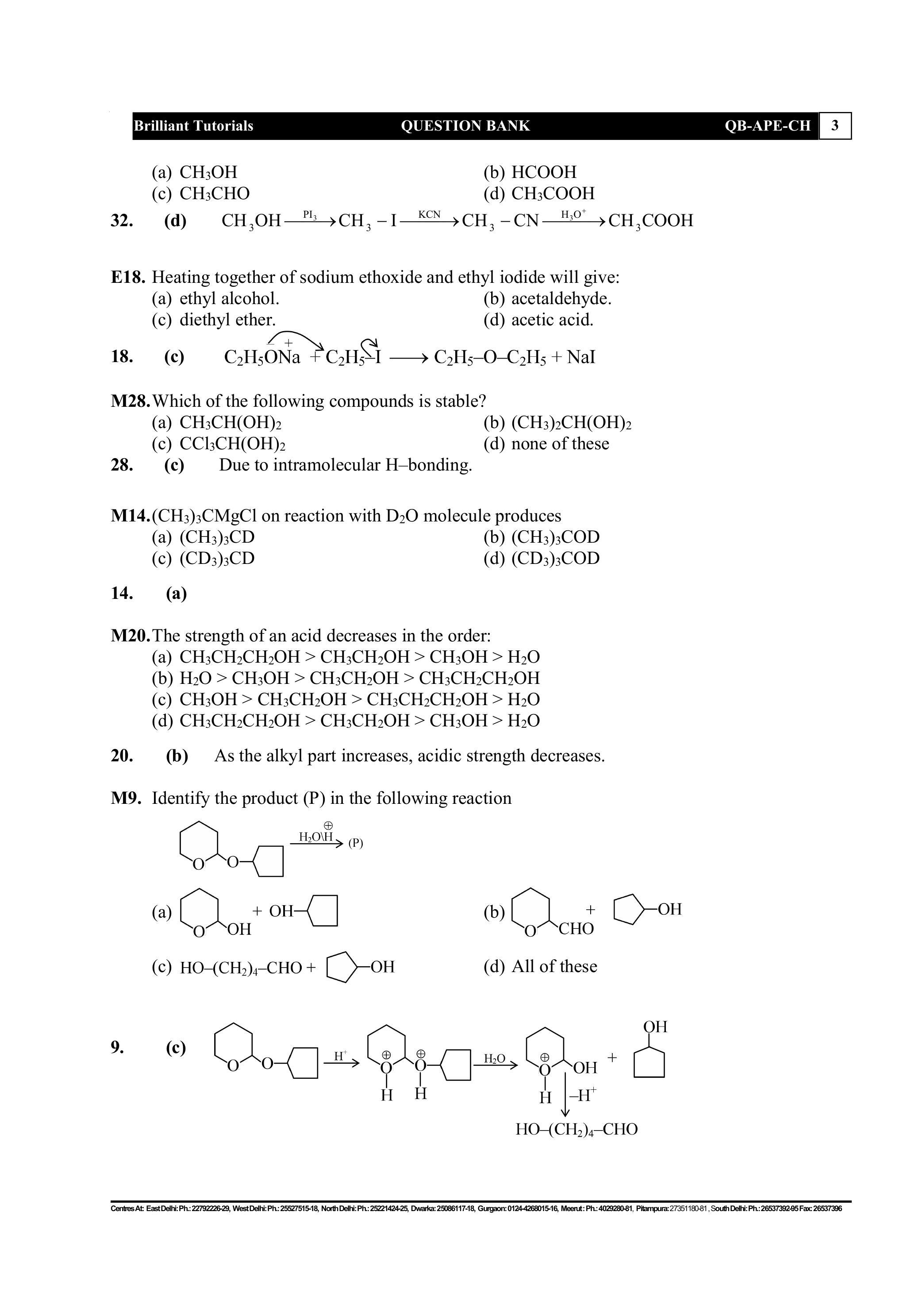 Question diagram: The major product formed in the following reaction is